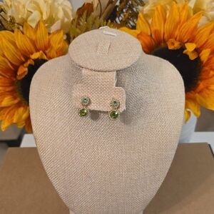 Peridot  Green Stud Earrings